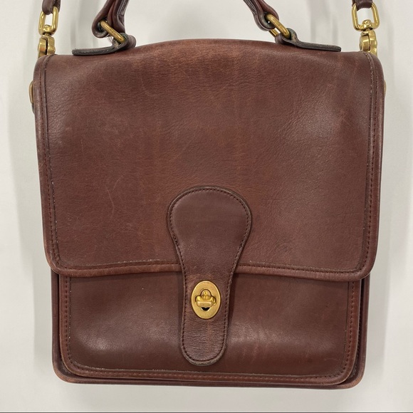 Coach Handbags - Coach Vintage Brown Leather Willis Station Crossbody Bag 5130
